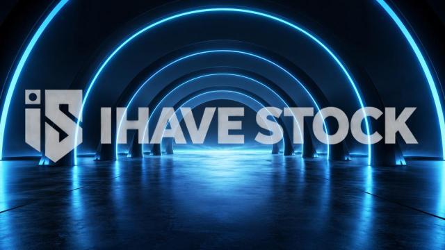 Blue neon abstract background stock image for album cover design