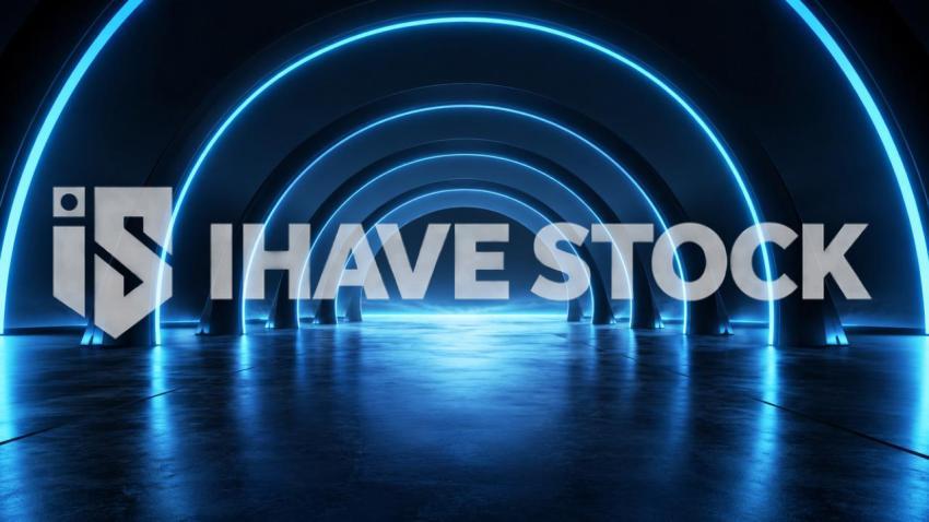 Blue neon abstract background stock image for album cover design