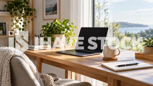 Home office stock image example for an organized image library