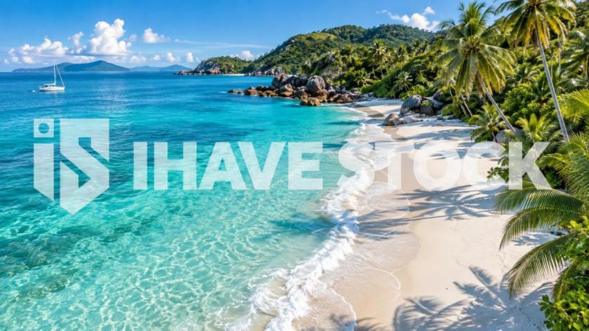 Tropical beach turquoise water royalty-free nature stock image